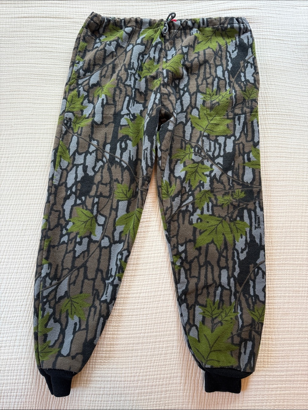 Men's Green Camouflage Leaf Fleece Joggers